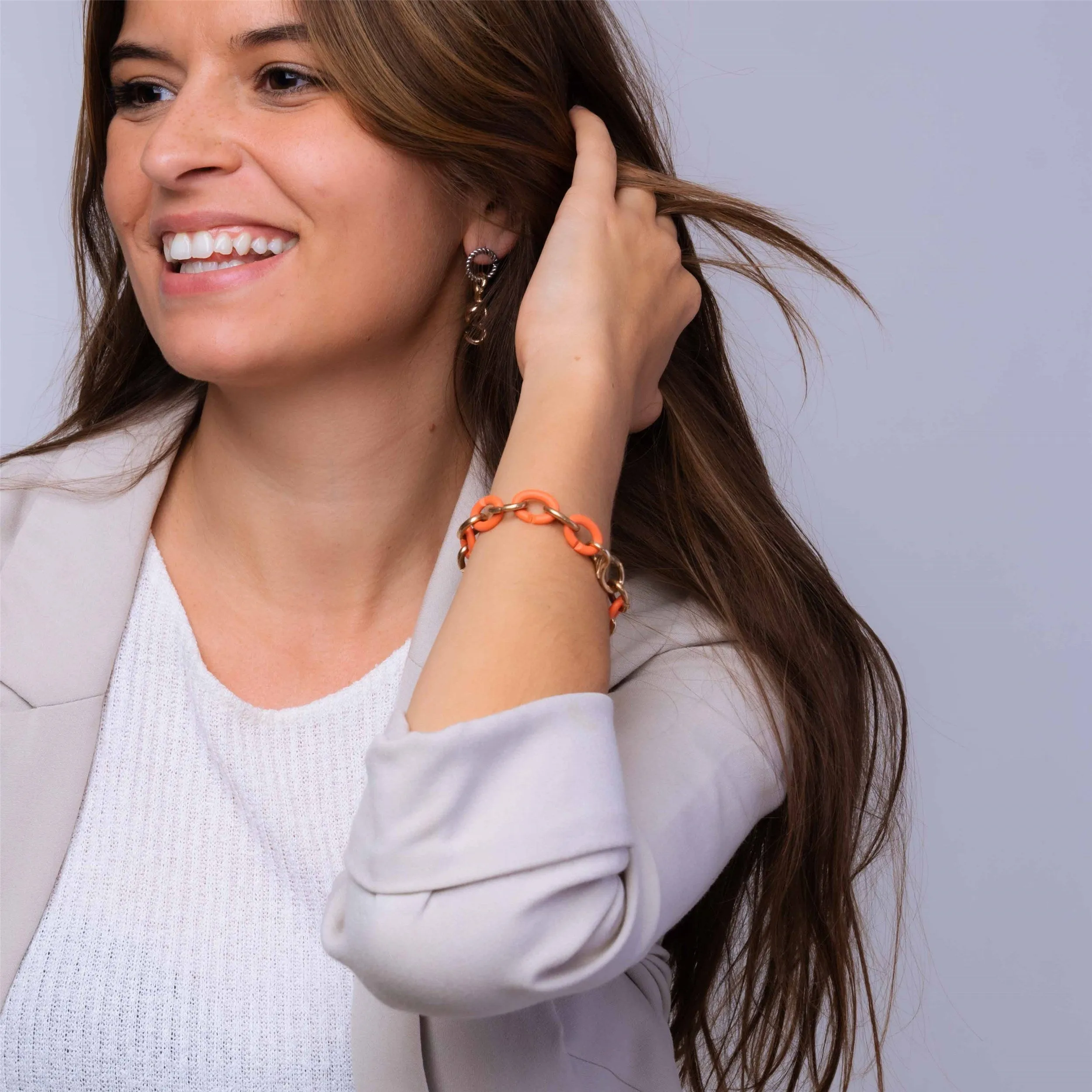 Soft Apricot Half Bronze Bracelet