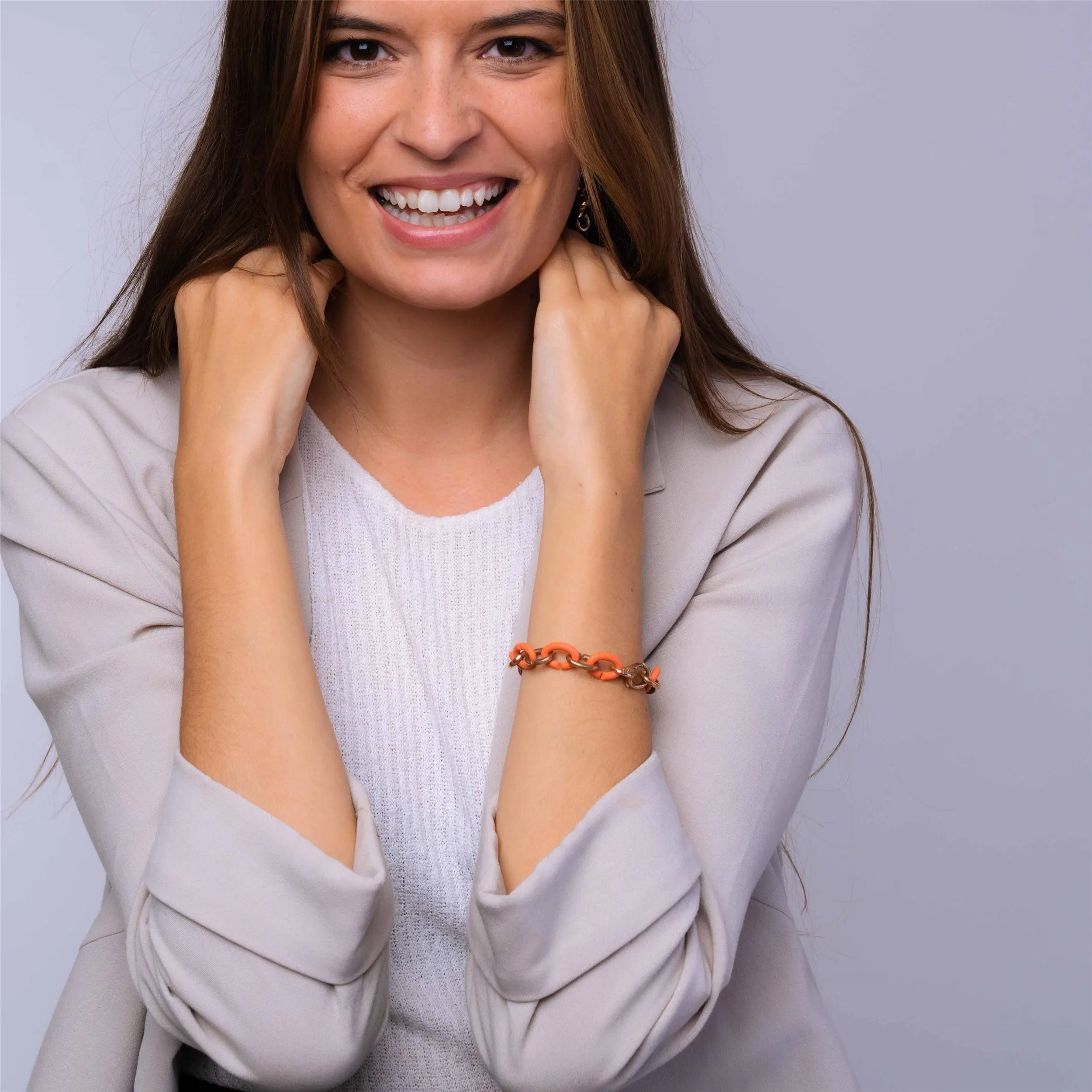 Soft Apricot Half Bronze Bracelet