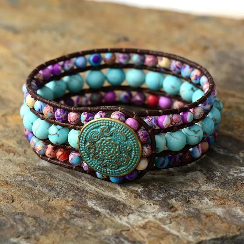 Soft Faux Leather Beaded Bracelet