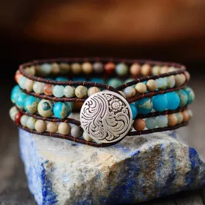 Soft Faux Leather Beaded Bracelet