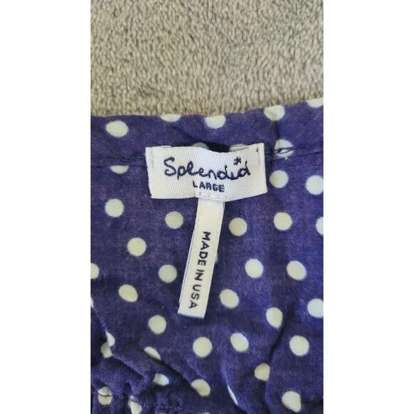 Splendid Purple White Polka Dot Dress