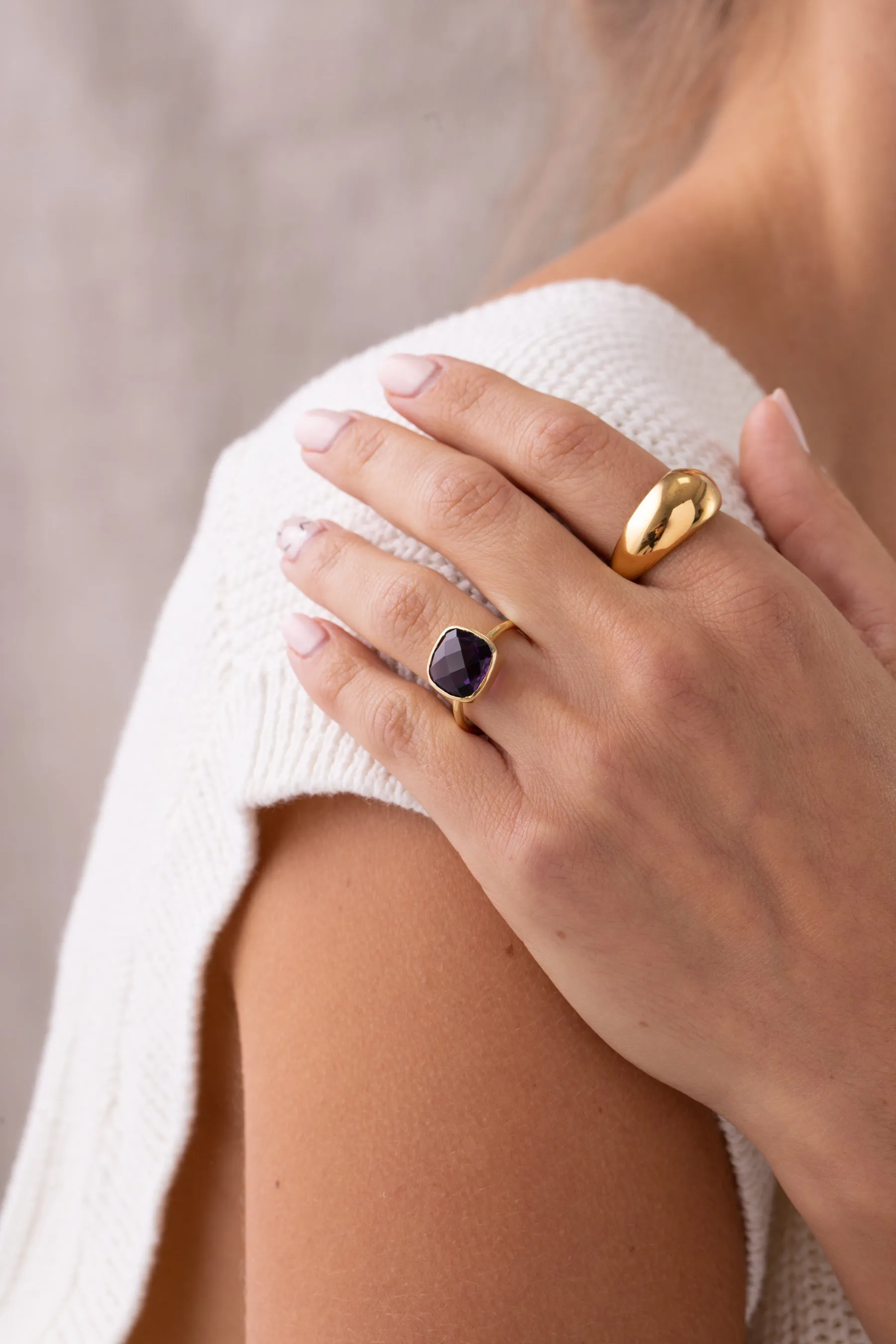 Square Ring in Amethyst