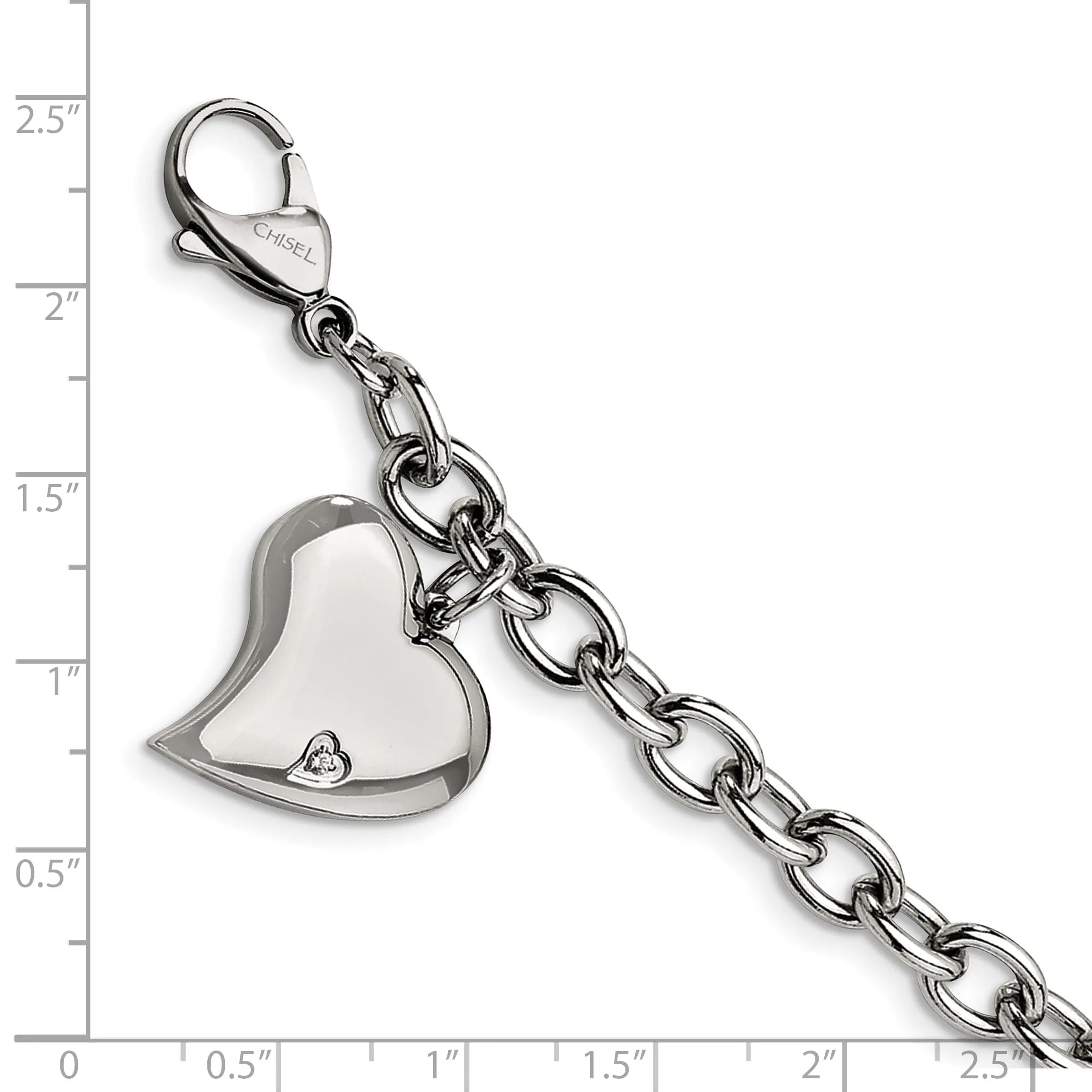 Stainless Steel Heart Charm Fancy Bracelet