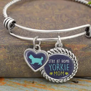 Stay At Home Yorkie Mom Charm Bracelet