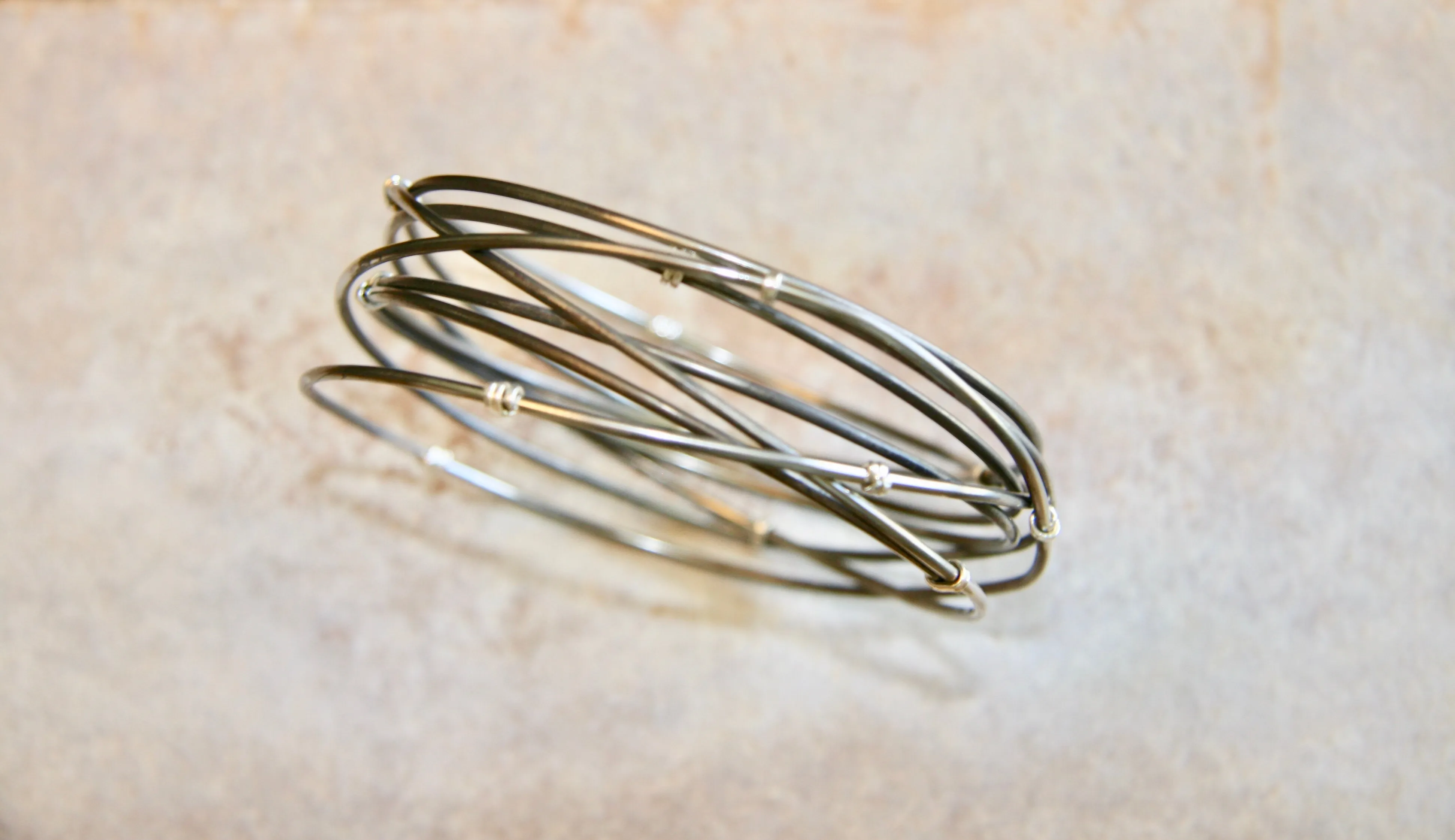 Steel Galaxy Bangle Bracelet
