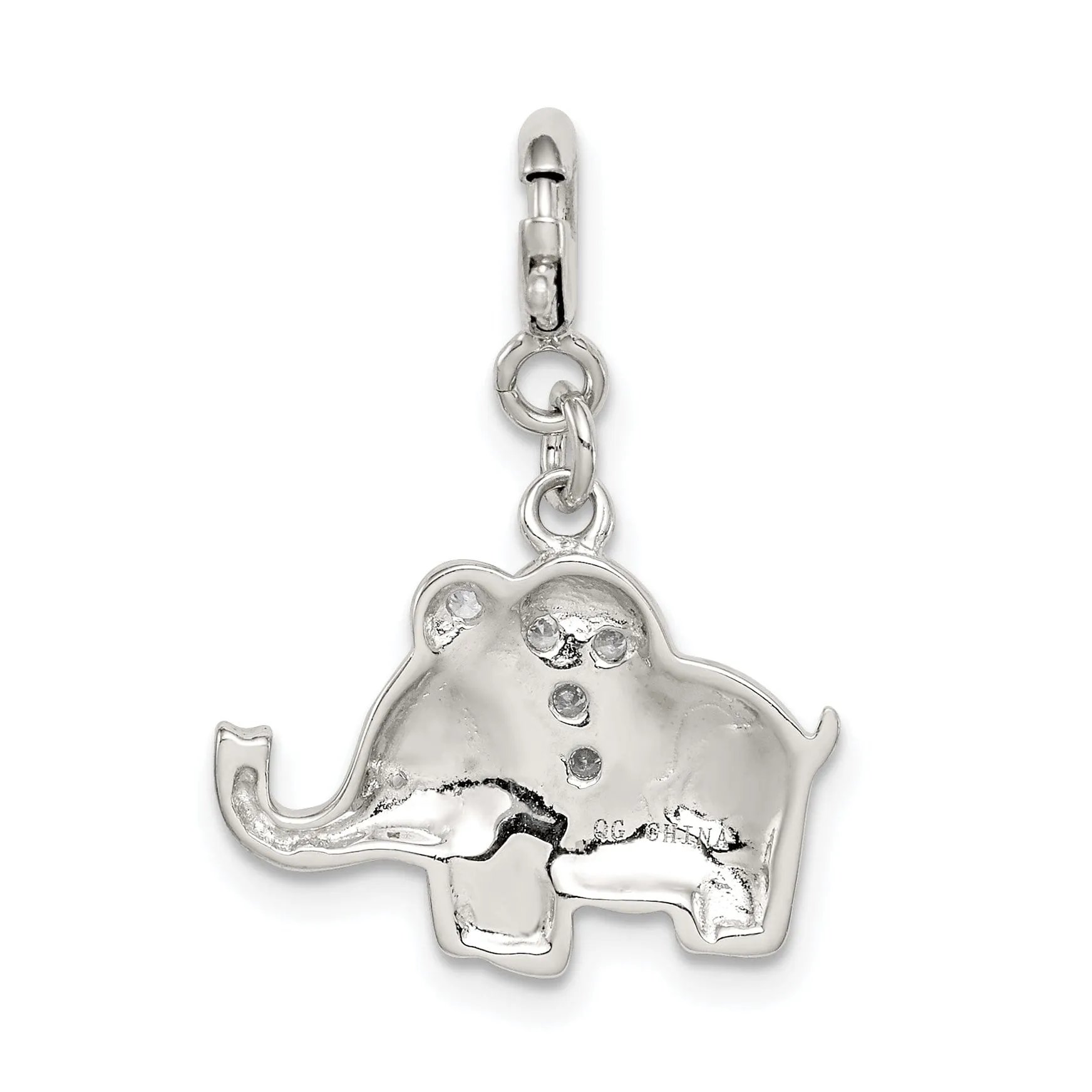 Sterling Silver Blue Enameled Elephant Charm
