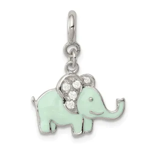 Sterling Silver Blue Enameled Elephant Charm