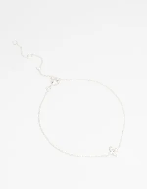 Sterling Silver Cubic Zirconia Micro Flower Bracelet