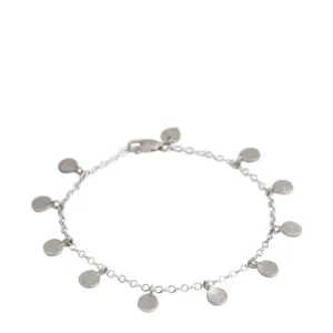 Sterling Silver Hammered Disc Bracelet