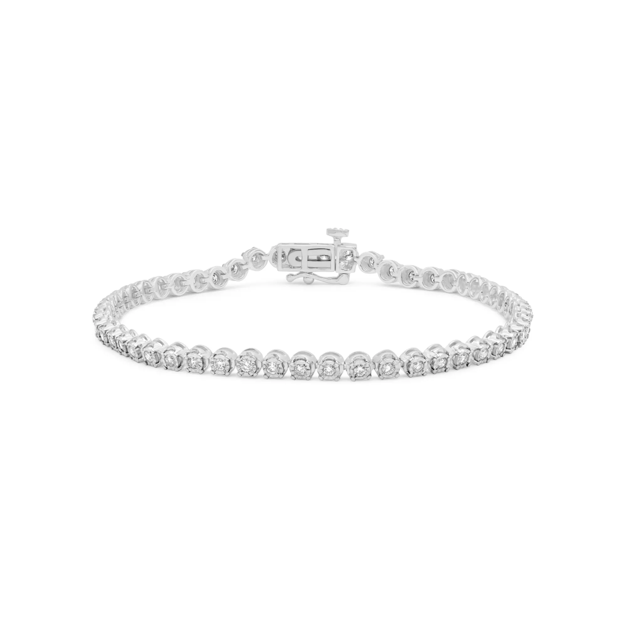 Sterling Silver Lab Grown Diamond Tennis Bracelet