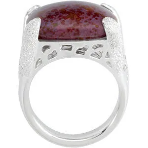 Sterling Silver Red Ocean Jasper Ring, Size 7