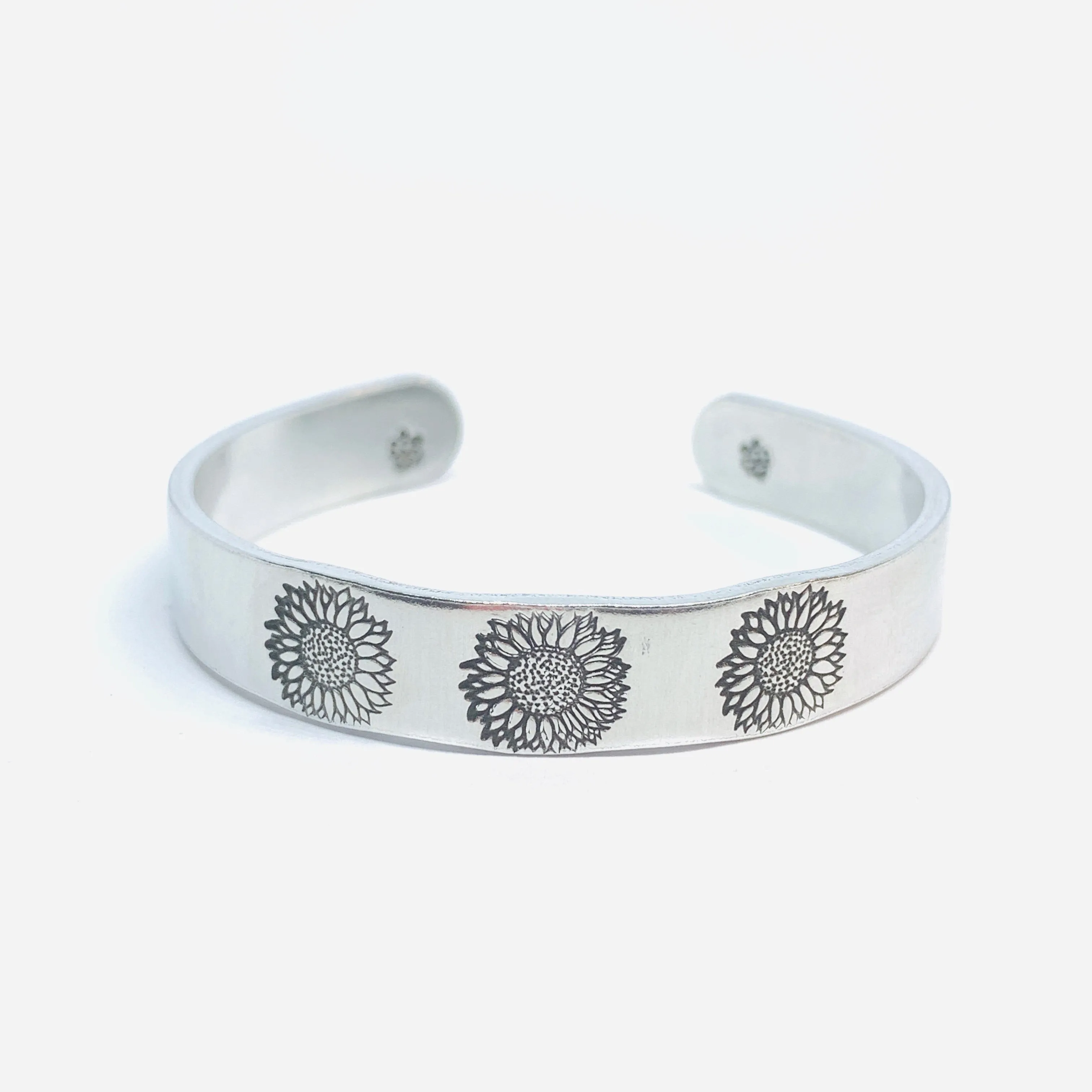 Sunflowers - Hand Stamped Cuff Bracelet