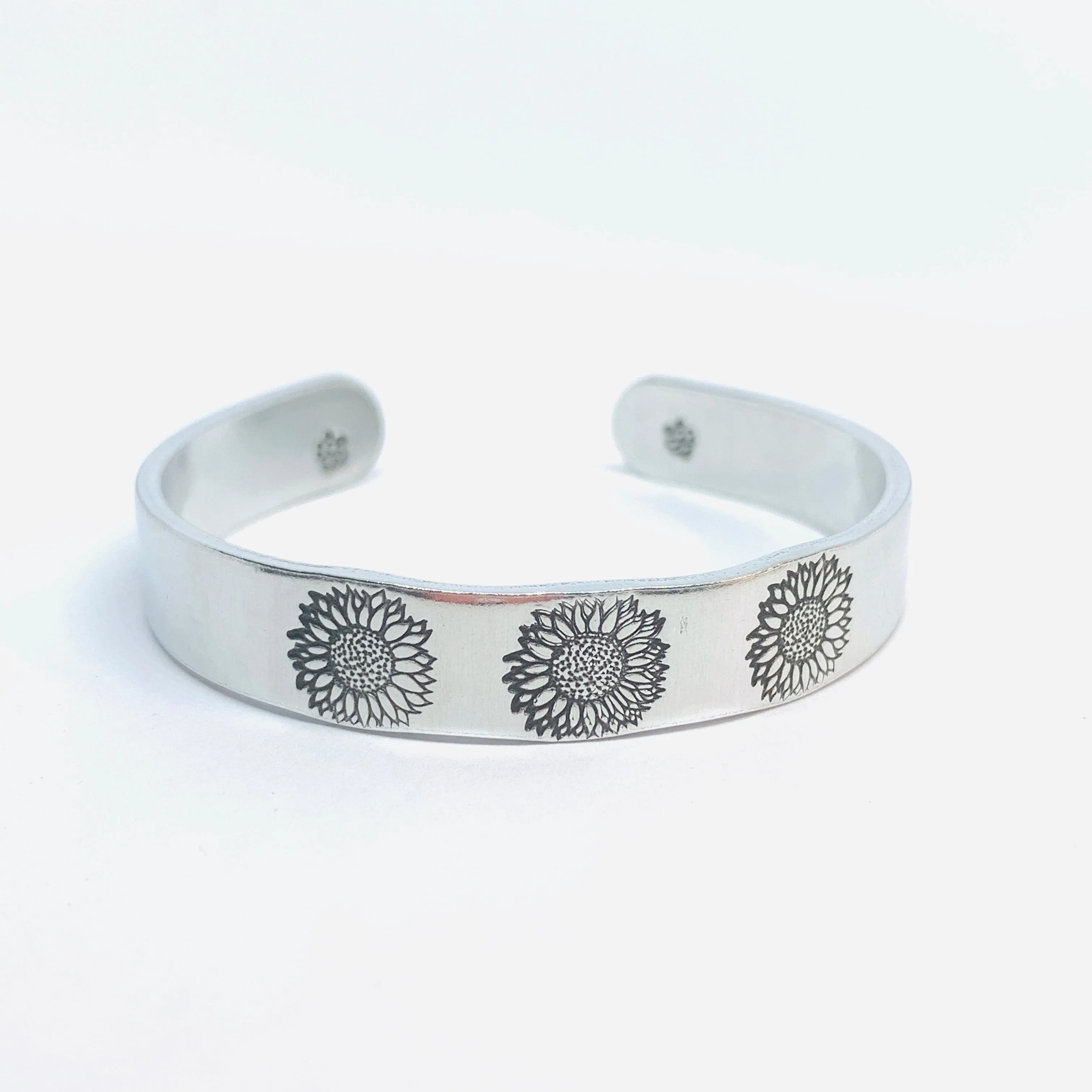 Sunflowers - Hand Stamped Cuff Bracelet