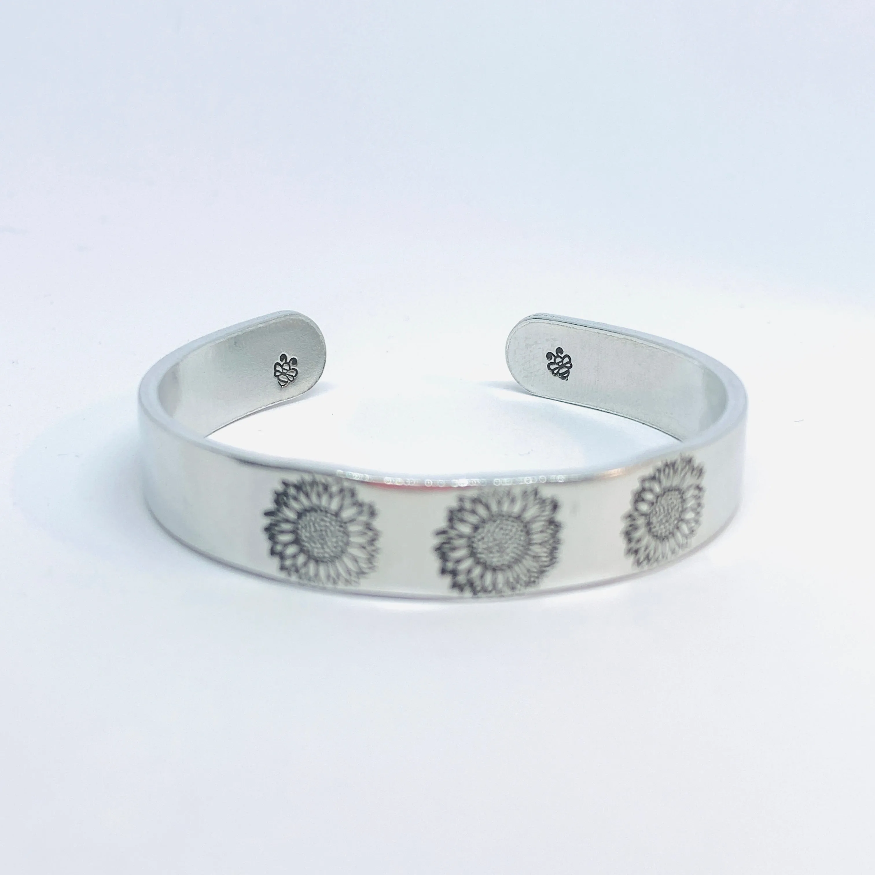 Sunflowers - Hand Stamped Cuff Bracelet