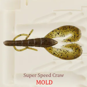 Super Speed Craw Fishing Soft Plastic Bait Mold DIY Lure