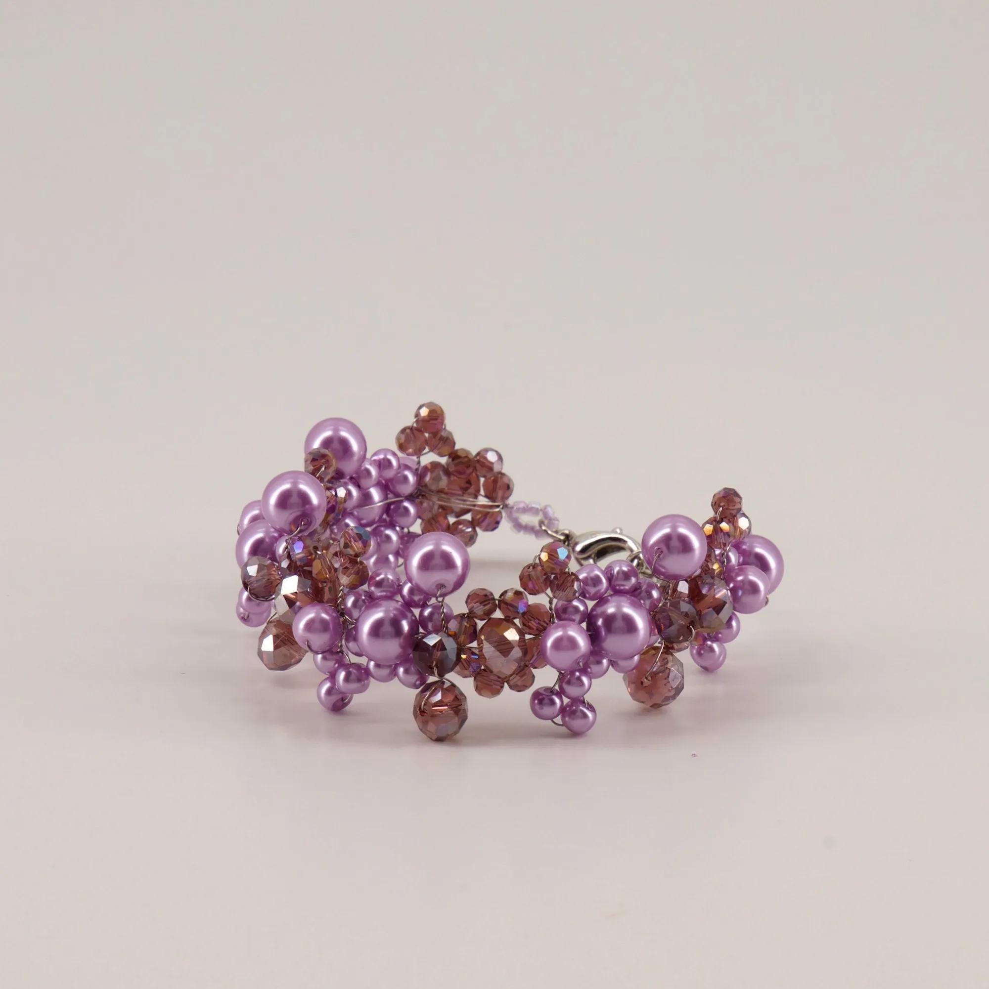 The Lilac In Name Crystal & Pearl Designer Bracelet