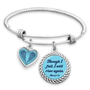 Though I Fall, I Will Rise Again Charm Bracelet
