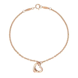 Tiffany & Co 11mm Open Heart Bracelet 18k Rose Gold Estate Fine Jewelry Peretti