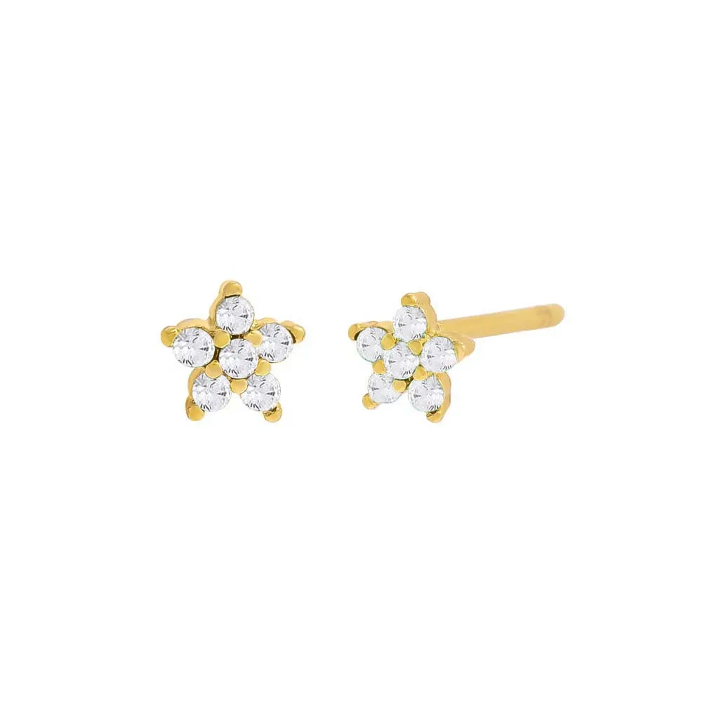 Tiny Colored Flower Stud Earring