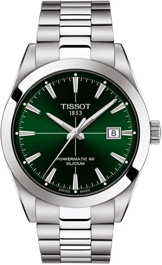 Tissot Gentleman Powermatic 80 Silicium Green Dial Stainless Watch