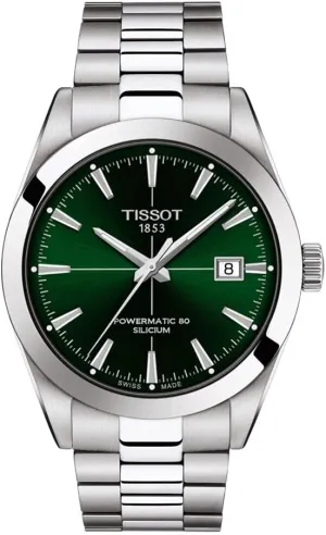 Tissot Gentleman Powermatic 80 Silicium Green Dial Stainless Watch