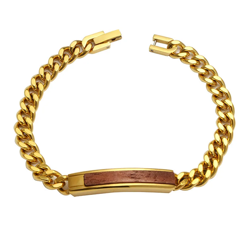 To My Son Golden/Steel Bubinga Bracelet