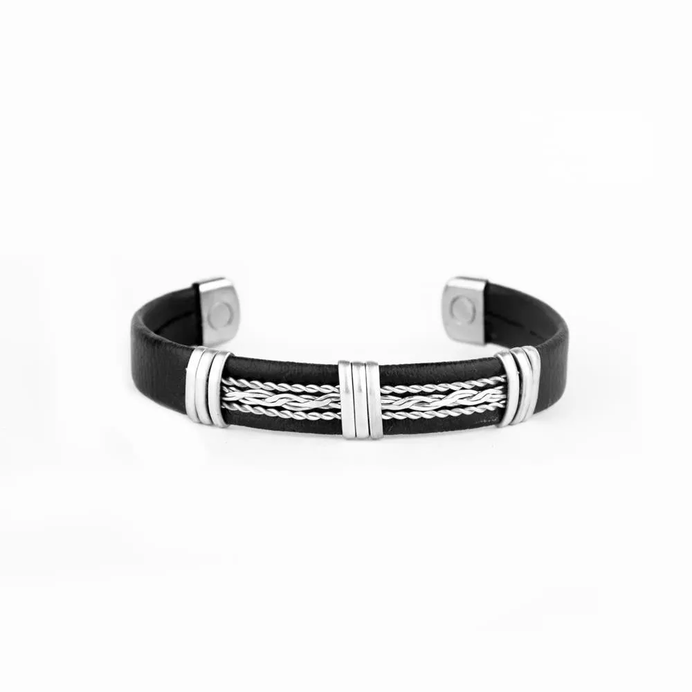 Trendy artificial leather copper strip bracelet for Women & Men