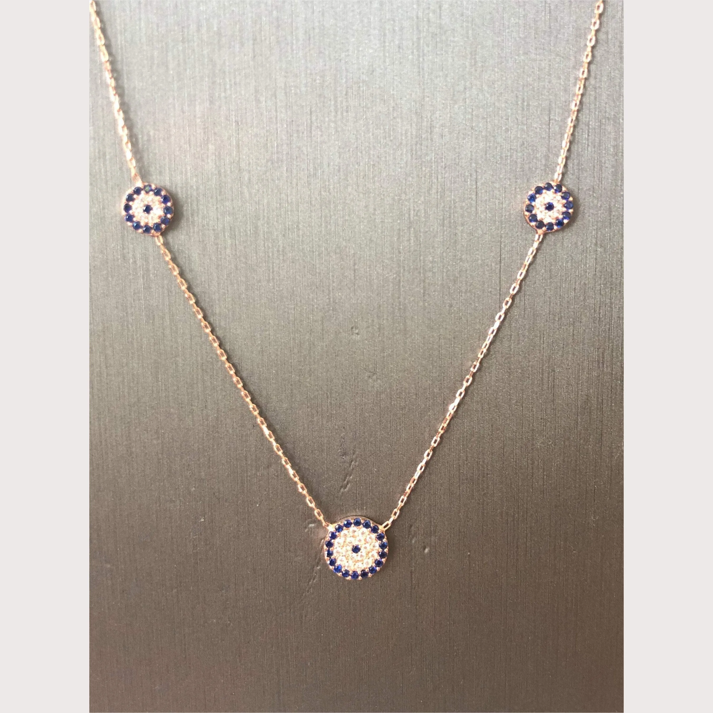 Trois Elegant Evil Eye Necklace