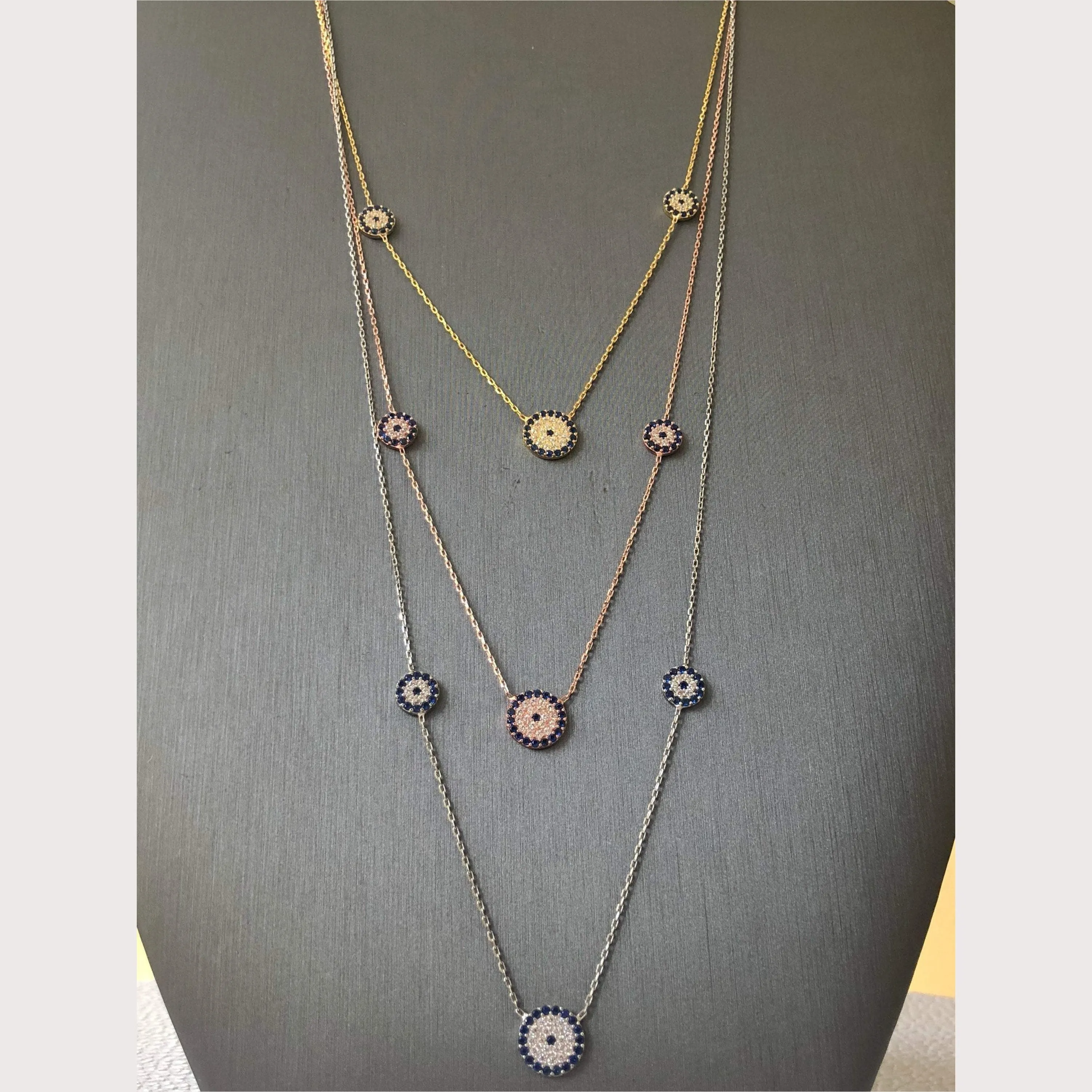 Trois Elegant Evil Eye Necklace
