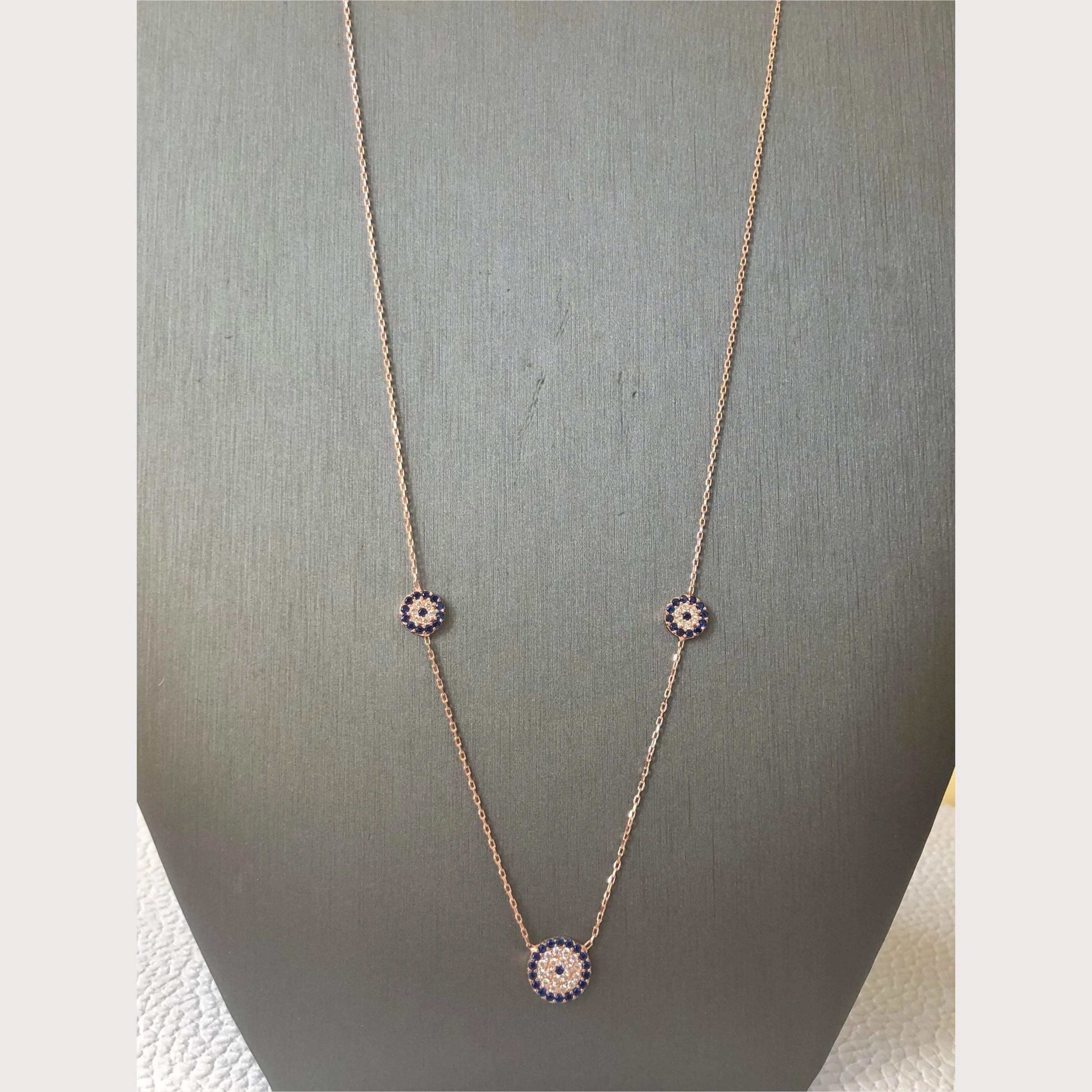Trois Elegant Evil Eye Necklace