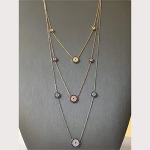 Trois Elegant Evil Eye Necklace