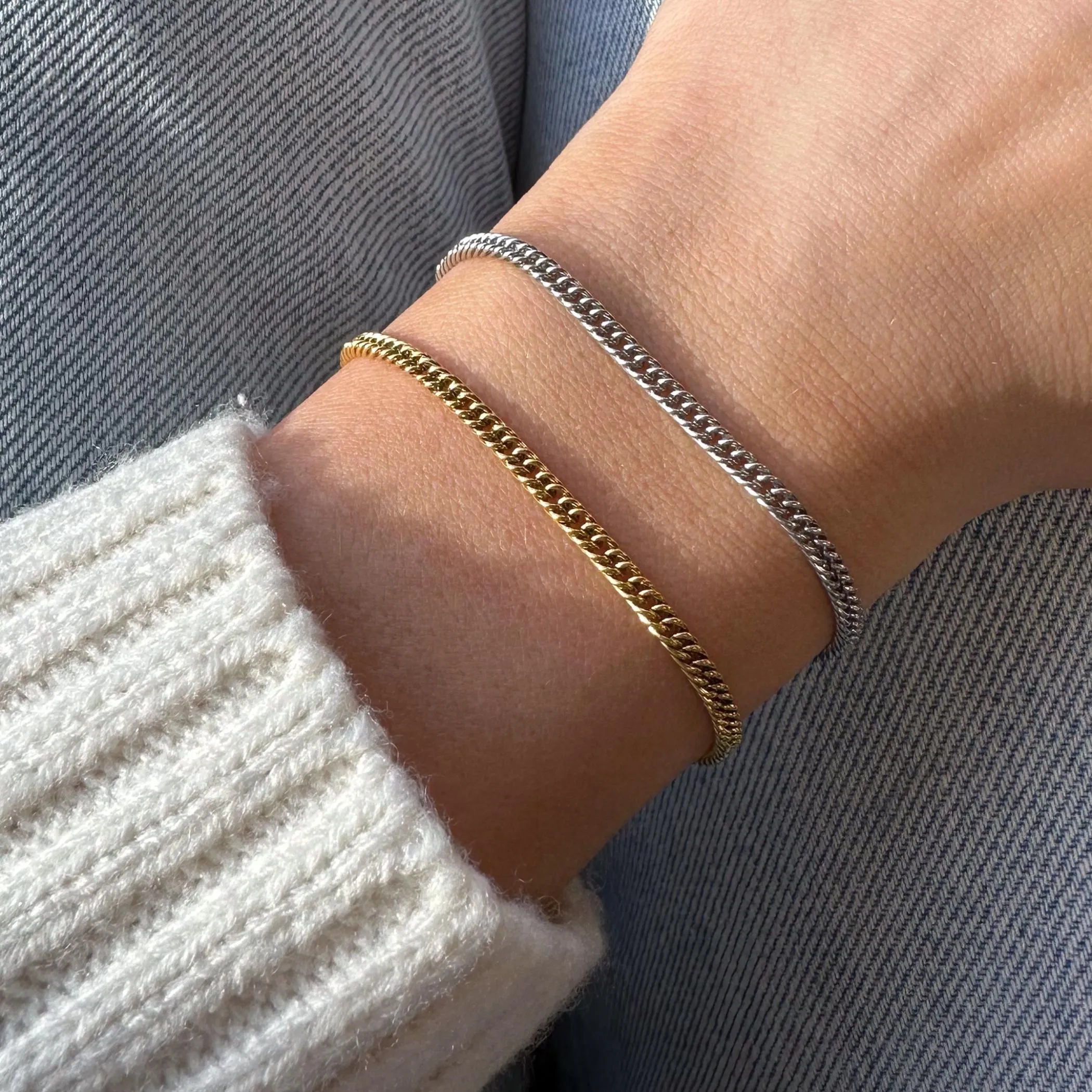 Vera Curb Chain Bracelet, Silver