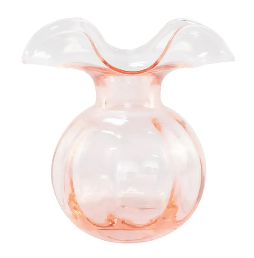 Vietri Hibiscus Glass Pink Medium Fluted Vase