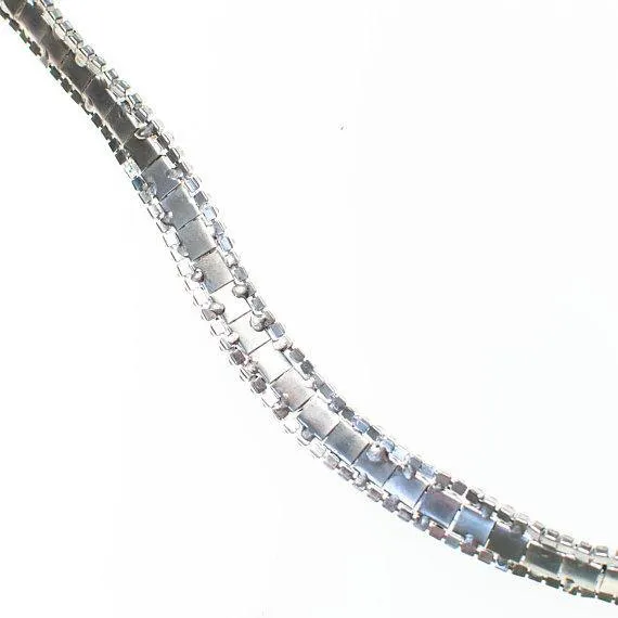 Vintage Art Deco Emerald and Clear Diamante Rhinestone Bracelet