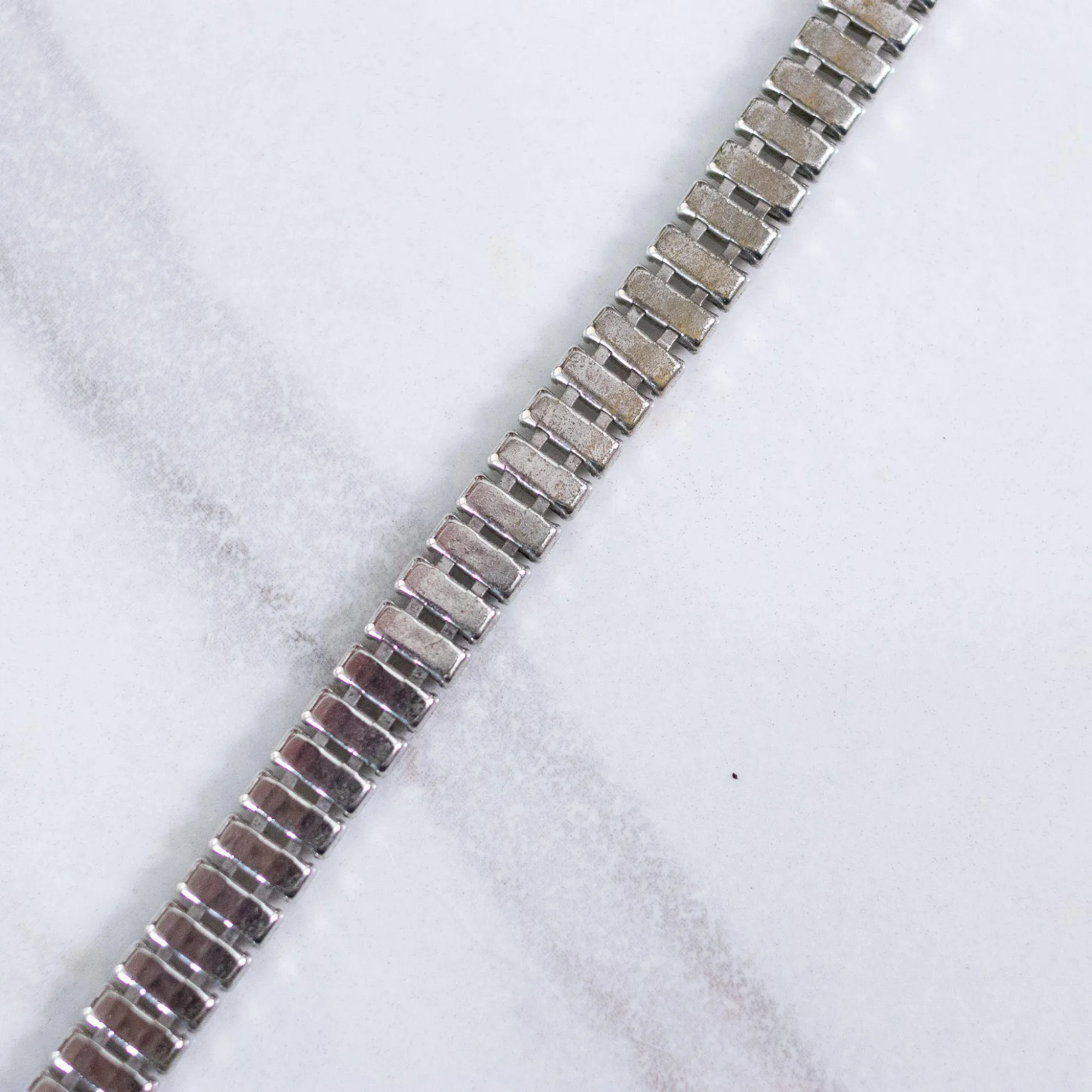 Vintage Art Deco Emerald Cut Crystal Rhinestone Line Bracelet
