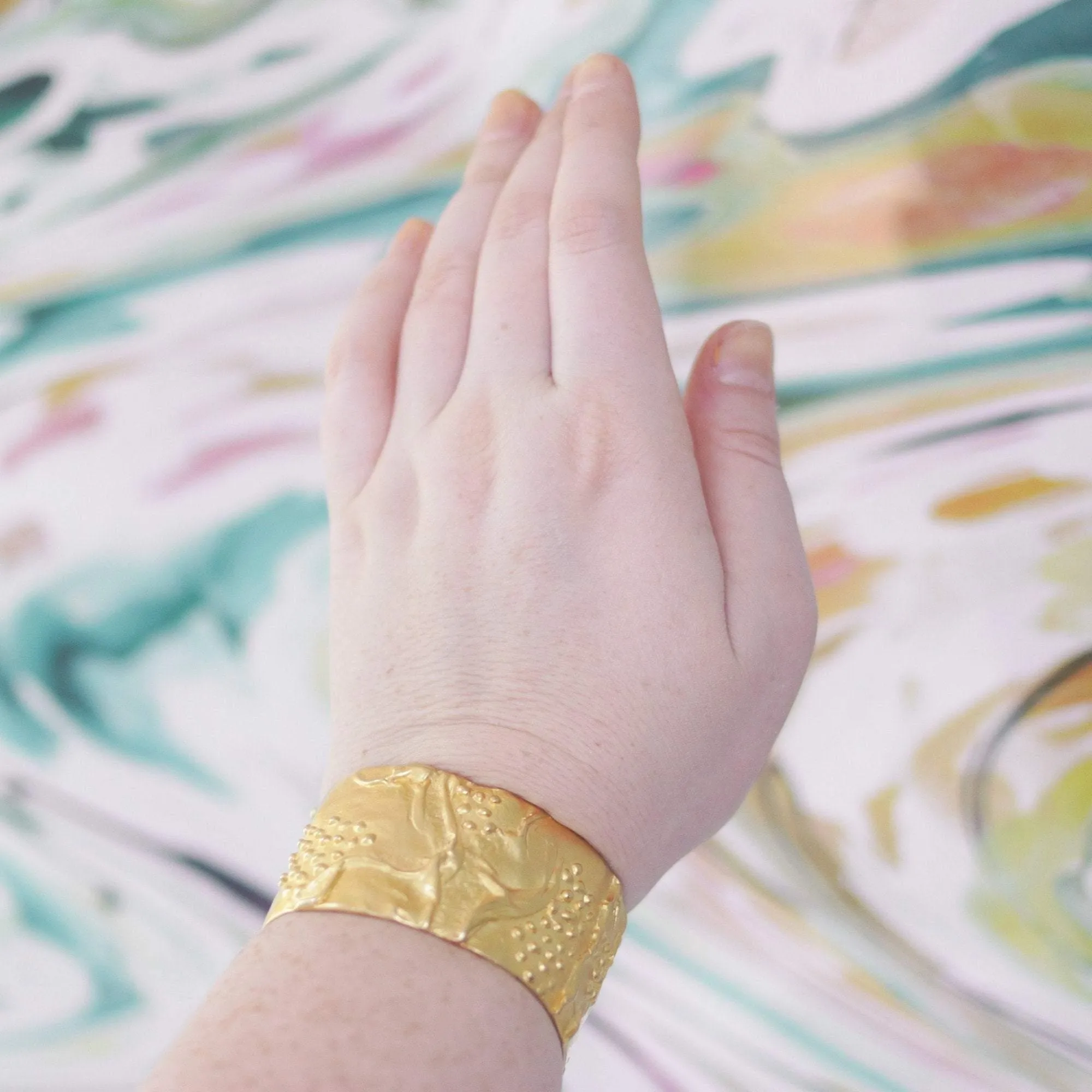 Vintage Kenneth Jay Lane Gold Cuff Bracelet