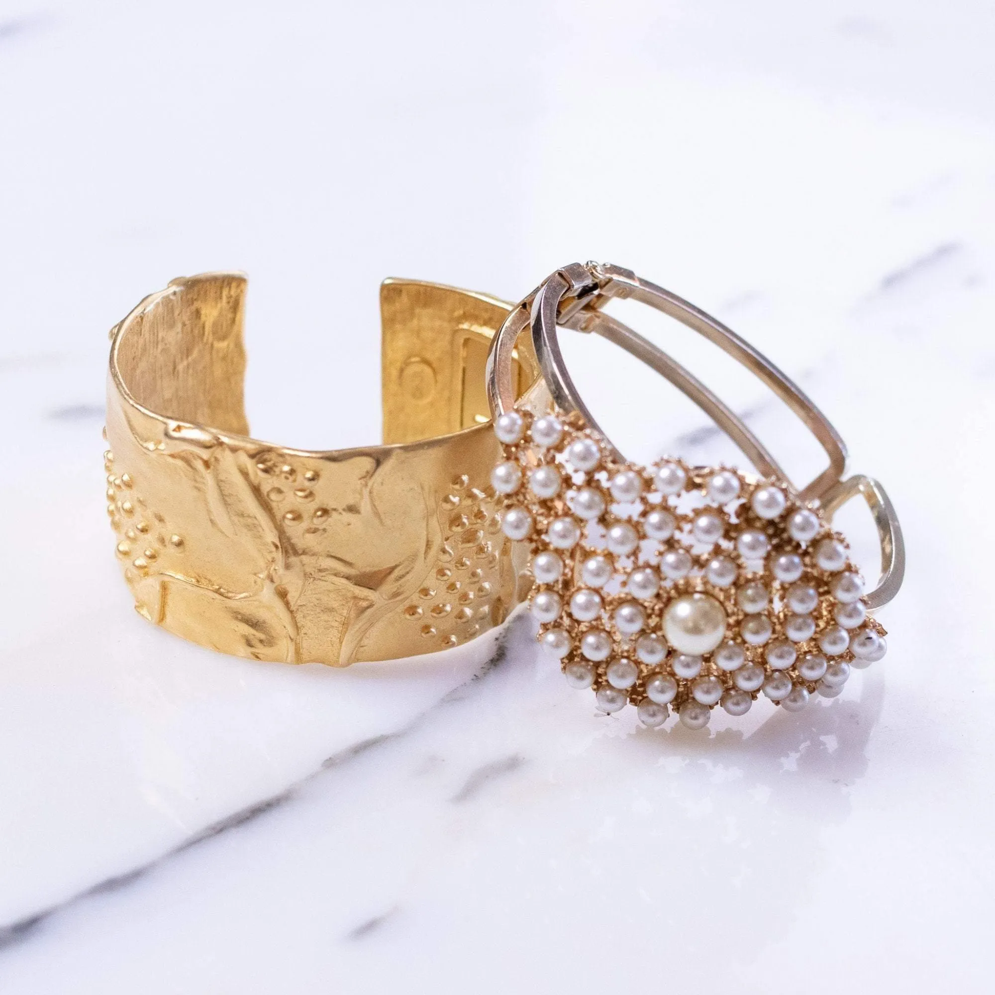 Vintage Kenneth Jay Lane Gold Cuff Bracelet