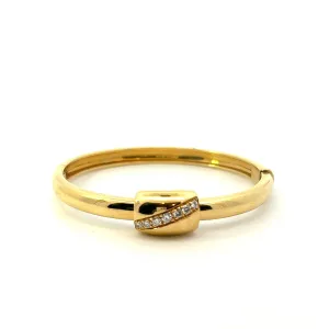 Vintage Piaget 18KT Yellow Gold Round Cut Diamond Bangle