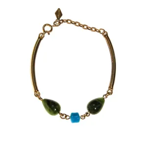 Vintage Sarah Coventry Bracelet with Turquoise Blue, and Green Beads