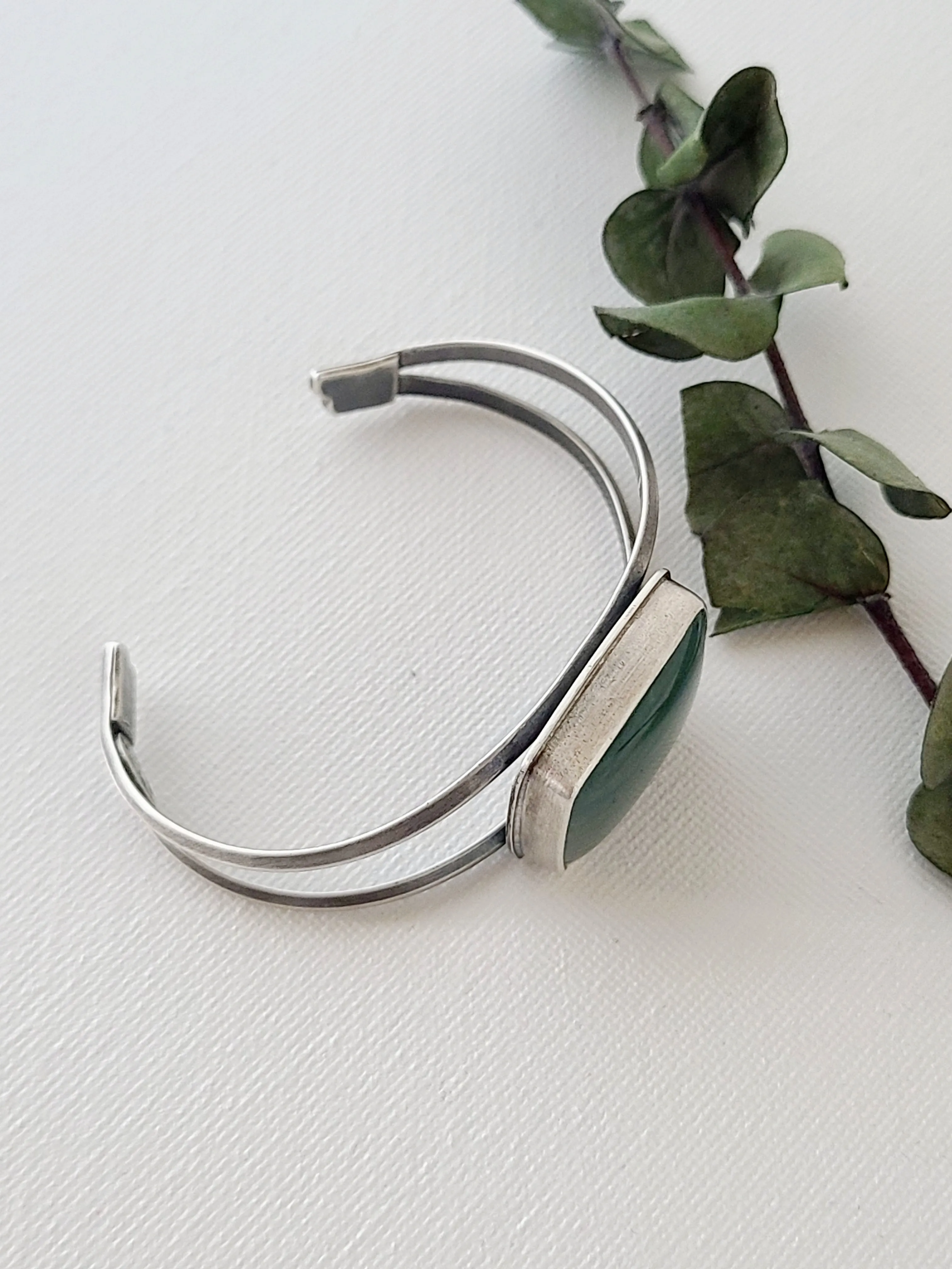 Wave Cuff Bracelet-teal jasper