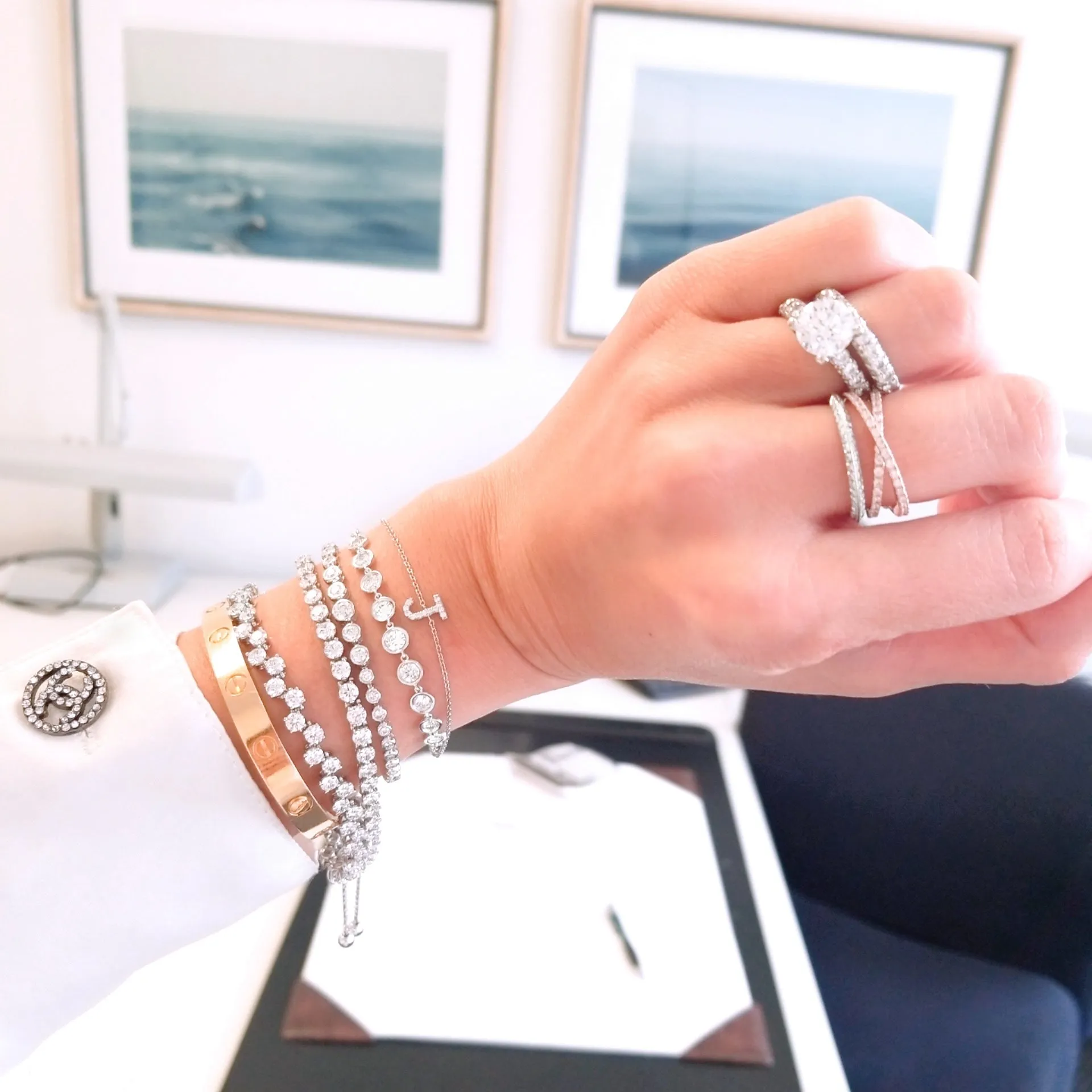 Wave Diamond Tennis Bracelet