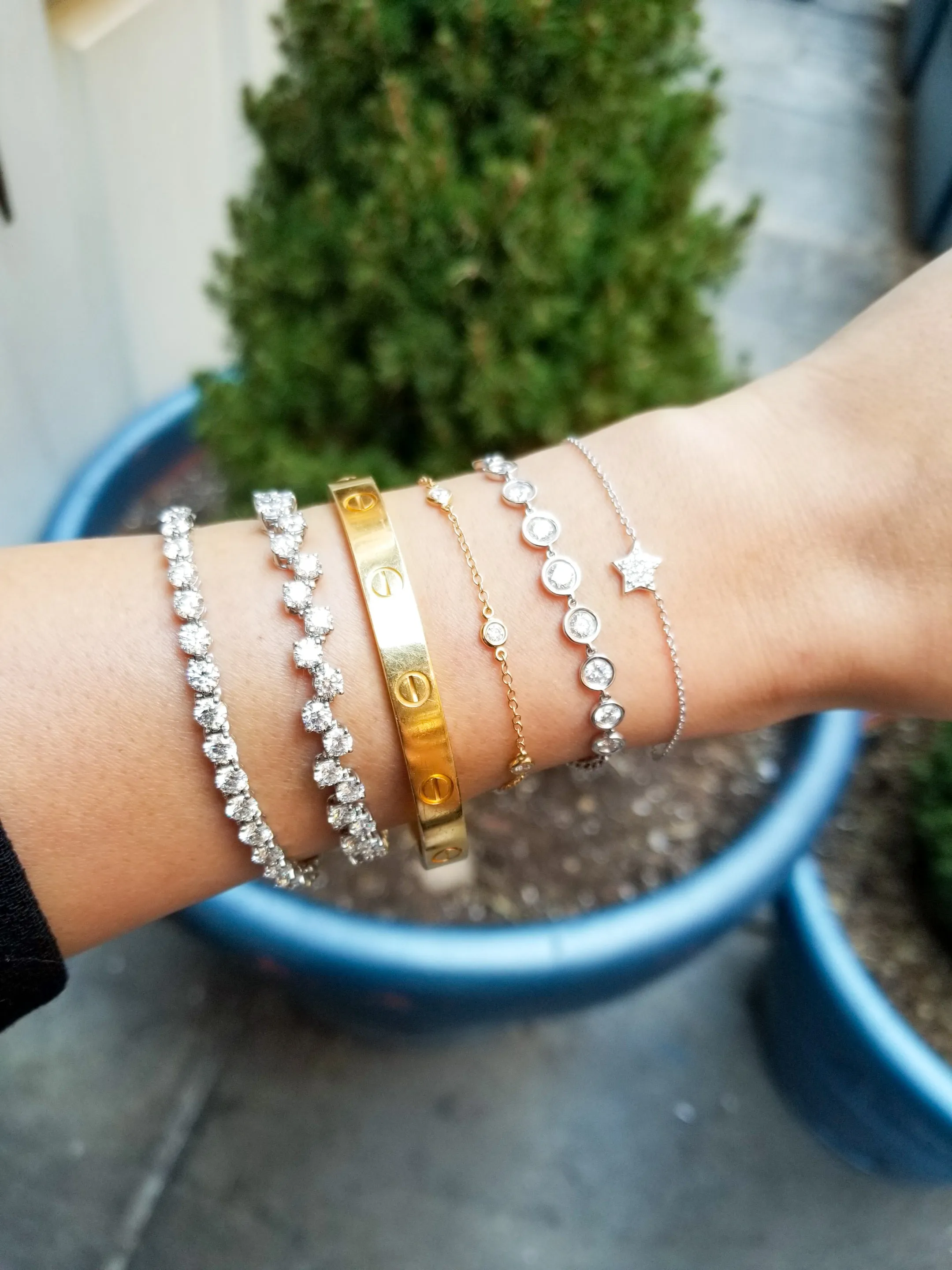 Wave Diamond Tennis Bracelet